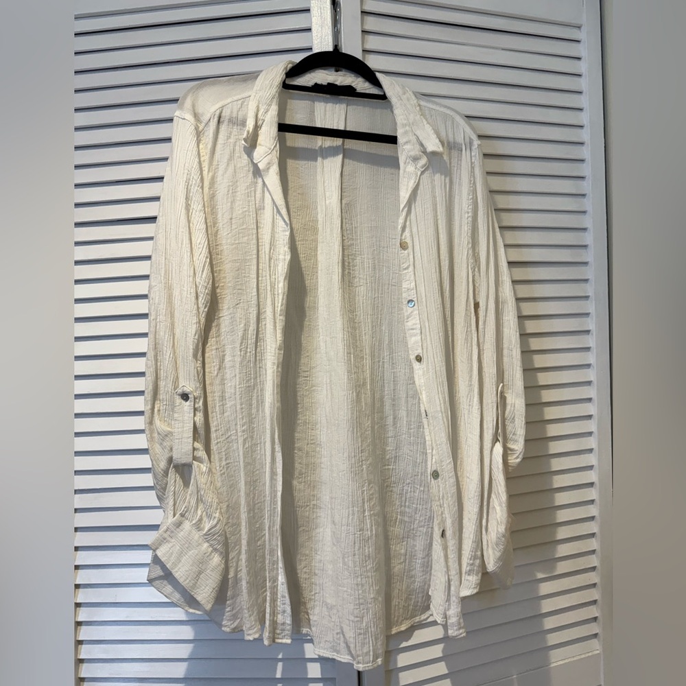 White Sheer Button Up